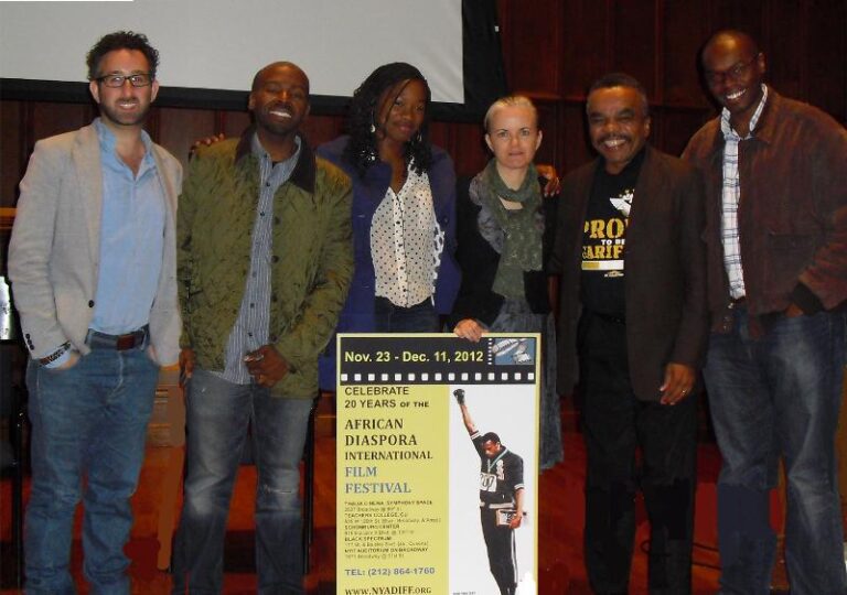 Director Jeff L. Lieberman with fellow filmmakers at New York's African Diaspora Film Festival.